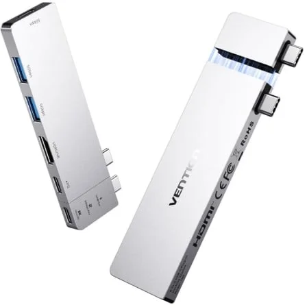 Docking USB Tipo-C Vention THZH0/ 1xHDMI 4K/ 2xUSB/ 2xUSB Tipo-C/ 1xThunderBolt/ 1xUSB Tipo-C PD/ Gris