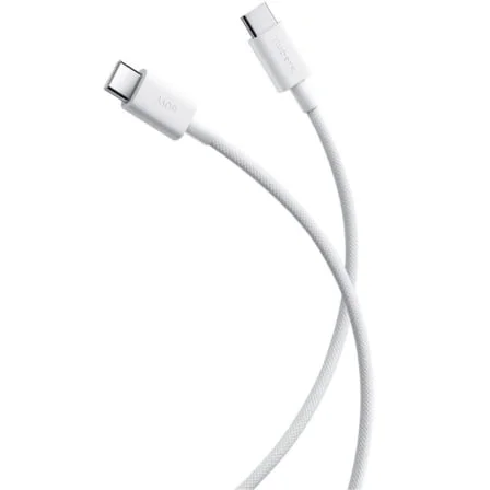 Cable USB 2.0 Tipo-C 3A Xiaomi Braided/ USB Tipo-C Macho - USB Tipo-C Macho/ Hasta 60W/ 480Mbps/ 1m/ Blanco