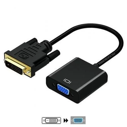 Cable Conversor Aisens A147-0352/ DVI Macho - VGA Hembra/ 30cm/ Negro