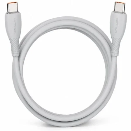 Cable USB 2.0 Tipo-C Vention TRWHF/ USB Tipo-C Macho - USB Tipo-C Macho/ Hasta 100W/ 480Mbps/ 1m/ Gris