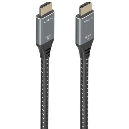 Cable HDMI 2.1 8K Aisens A150-0878/ HDMI Macho - HDMI Macho/ 10m/ Gris y Negro