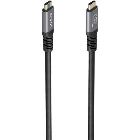 Cable USB 3.2 Tipo-C Aisens A107-0988/ USB Tipo-C Macho - USB Tipo-C Macho/ Hasta 100W/ 20Gbps/ 3m/ Negro