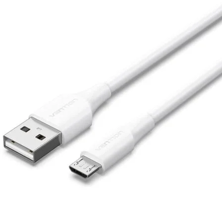 Cable USB 2.0 Vention CTIWG/ USB Macho - MicroUSB Macho/ Hasta 60W/ 480Mbps/ 1.5m/ Blanco
