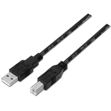 Cable USB 2.0 Impresora Aisens A101-0005/ USB Tipo-B Macho - USB Macho/ 1m/ Negro