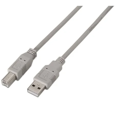 Cable USB 2.0 Impresora Aisens A101-0003/ USB Tipo-B Macho - USB Macho/ 3m/ Beige