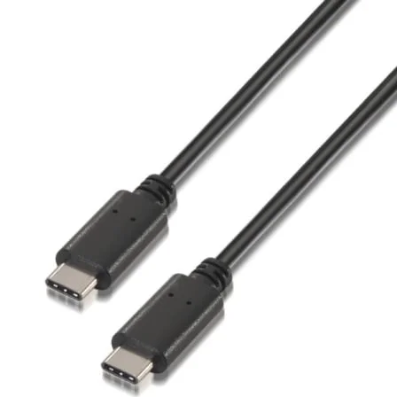 Cable USB 2.0 Tipo-C Aisens A107-0055/ USB Tipo-C Macho - USB Tipo-C Macho/ 480Mbps/ 50cm/ Negro