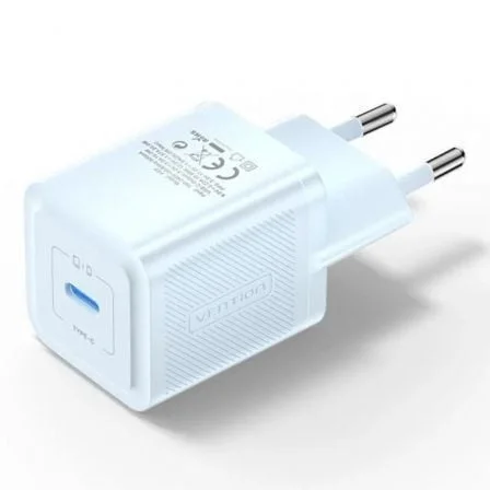 Cargador de Pared GaN Vention FEPL0-EU/ 1xUSB Tipo-C/ 20W