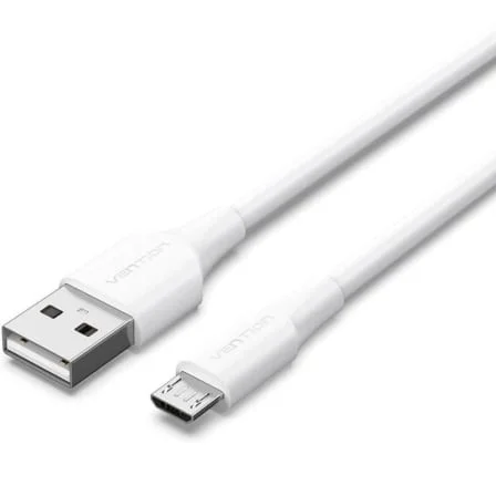 Cable USB 2.0 Vention CTIWF/ USB Macho - MicroUSB Macho/ Hasta 60W/ 480Mbps/ 1m/ Blanco