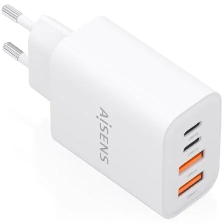Cargador de Pared GaN Aisens A110-1027/ 2xUSB Tipo-C/ 2xUSB/ 32W/ Blanco